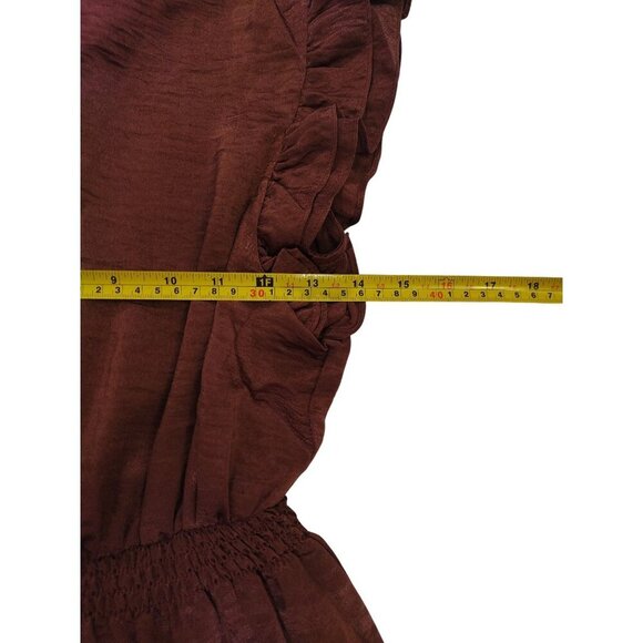 Steve Madden Womens Brown Ruffled Sleeveless Mini Dress S Polyester.NWT - Picture 6 of 7